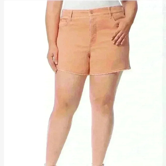 JESSICA SIMPSON Button Fly Infinite High Waist Short Plus Size 24W coral NWT - Picture 9 of 10